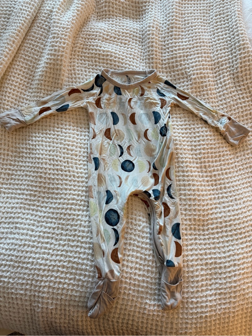 Little Sleepies Neutral Moon & Crescent Footed One-Piece